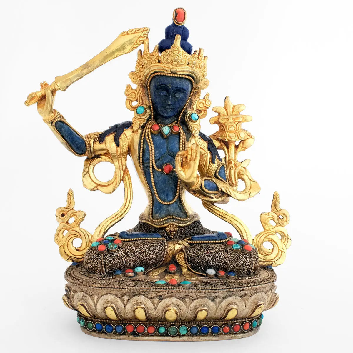 Manjushree, Lapislazuli und Feuervergoldung