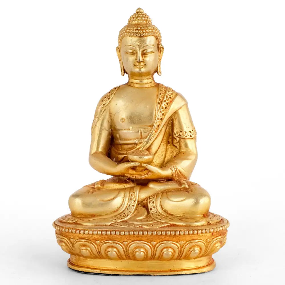 Kleine vergoldete Amitabha Buddha-Statue.
