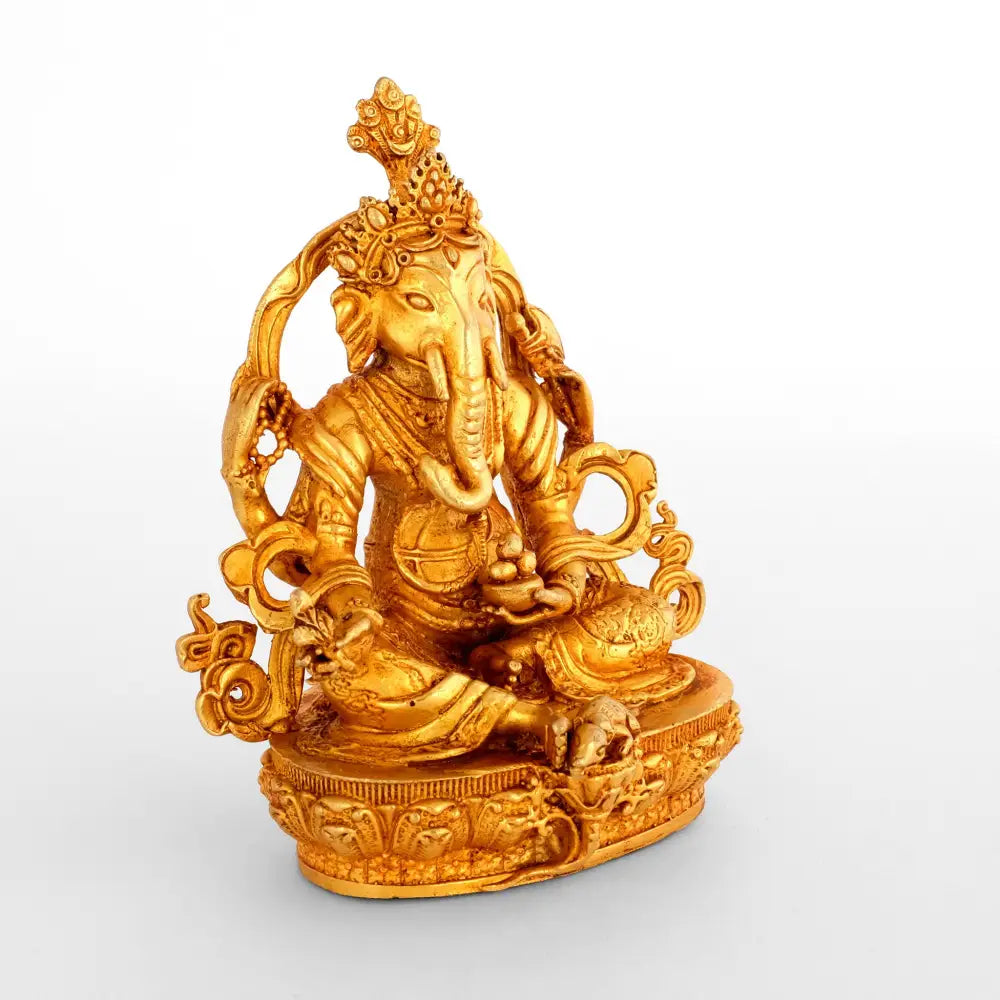 Vergoldete Kupferstatue, Ganesha. Detaillierter Guss.