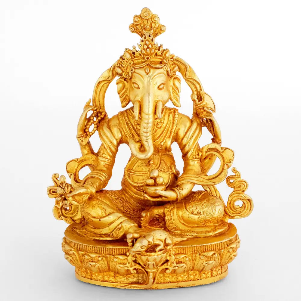 Kleine goldene Ganesha-Statue.