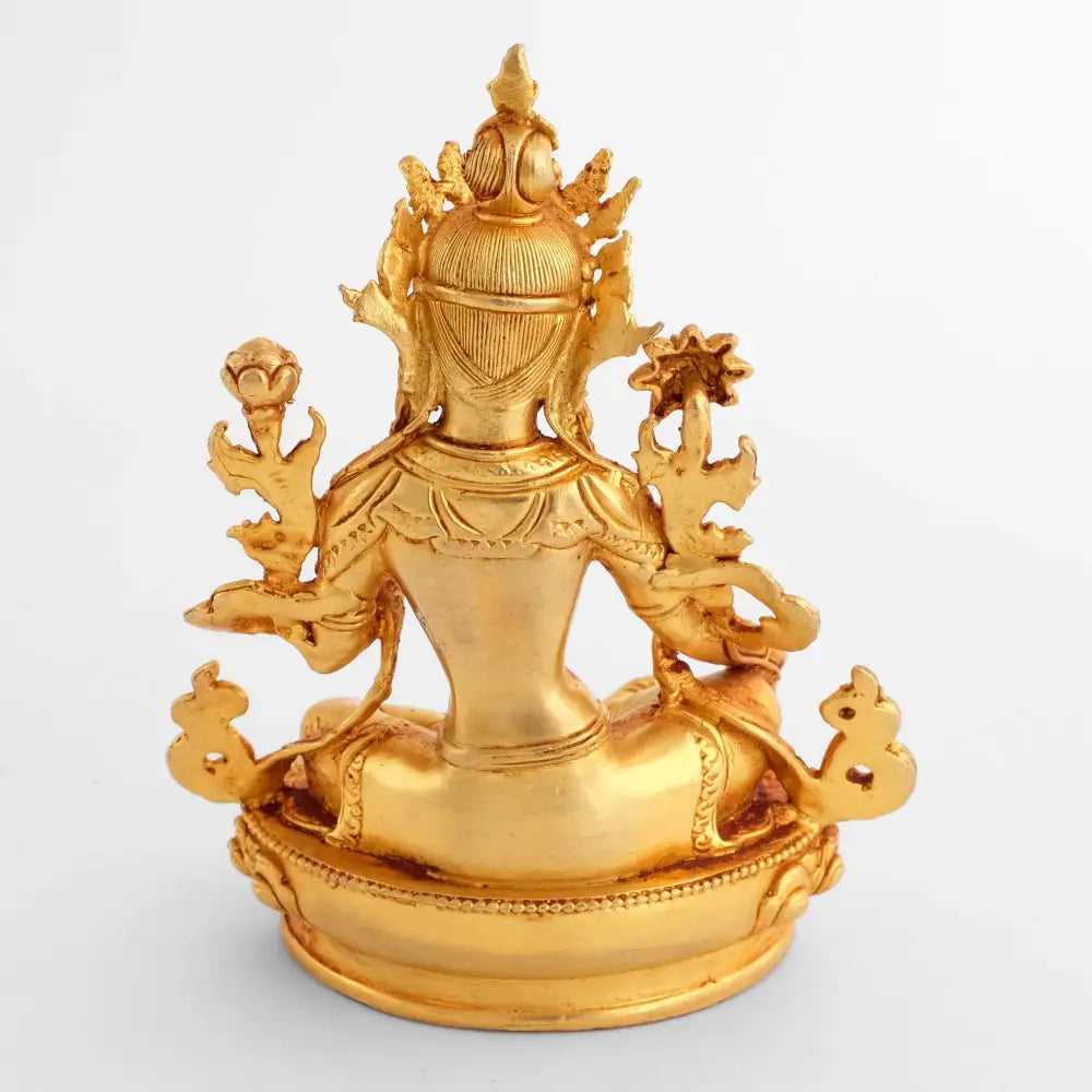Rückseite der kleinen Grünen Tara Statue.