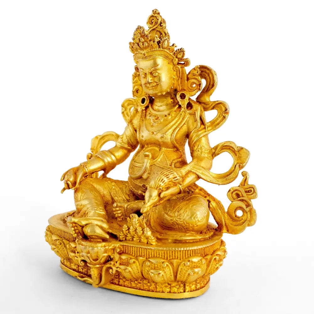 Goldene Statue der buddhistischen Gottheit des Wohlstands, Jambhala