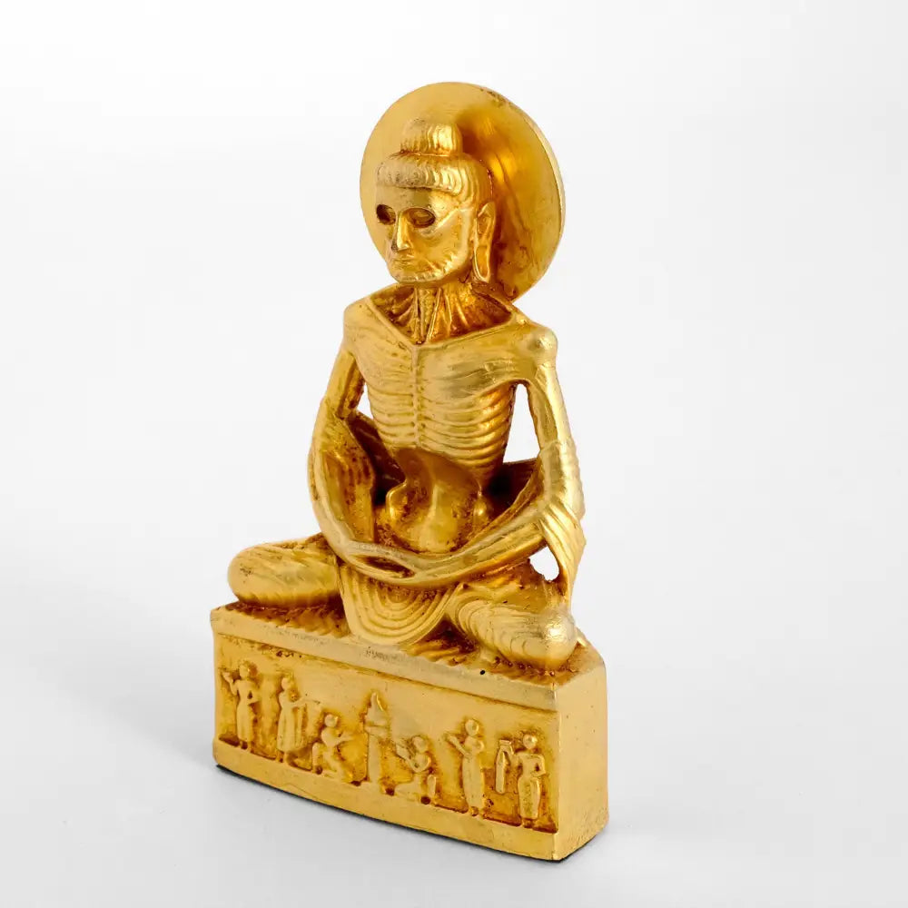 Fastender Buddha, kleine vergoldete Statue.
