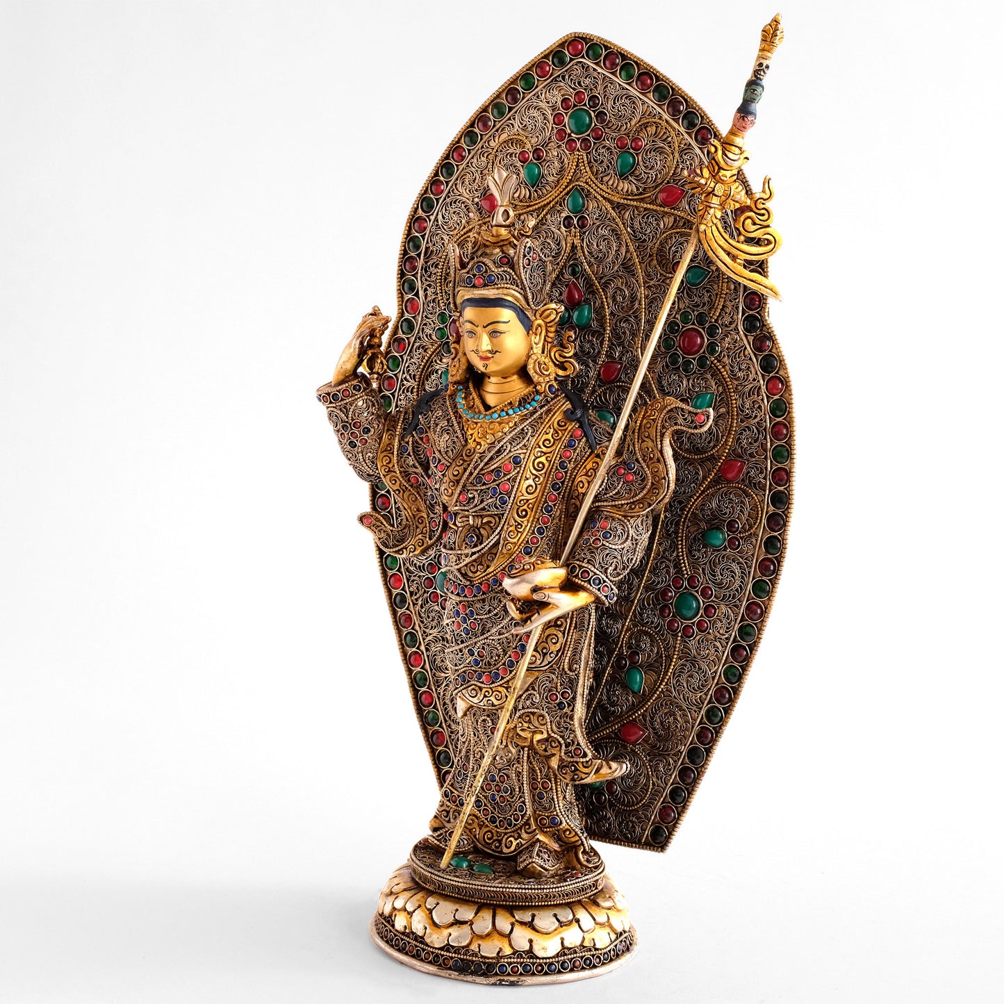 Stehende Padmasambhava Statue, der Guru Rinpoche