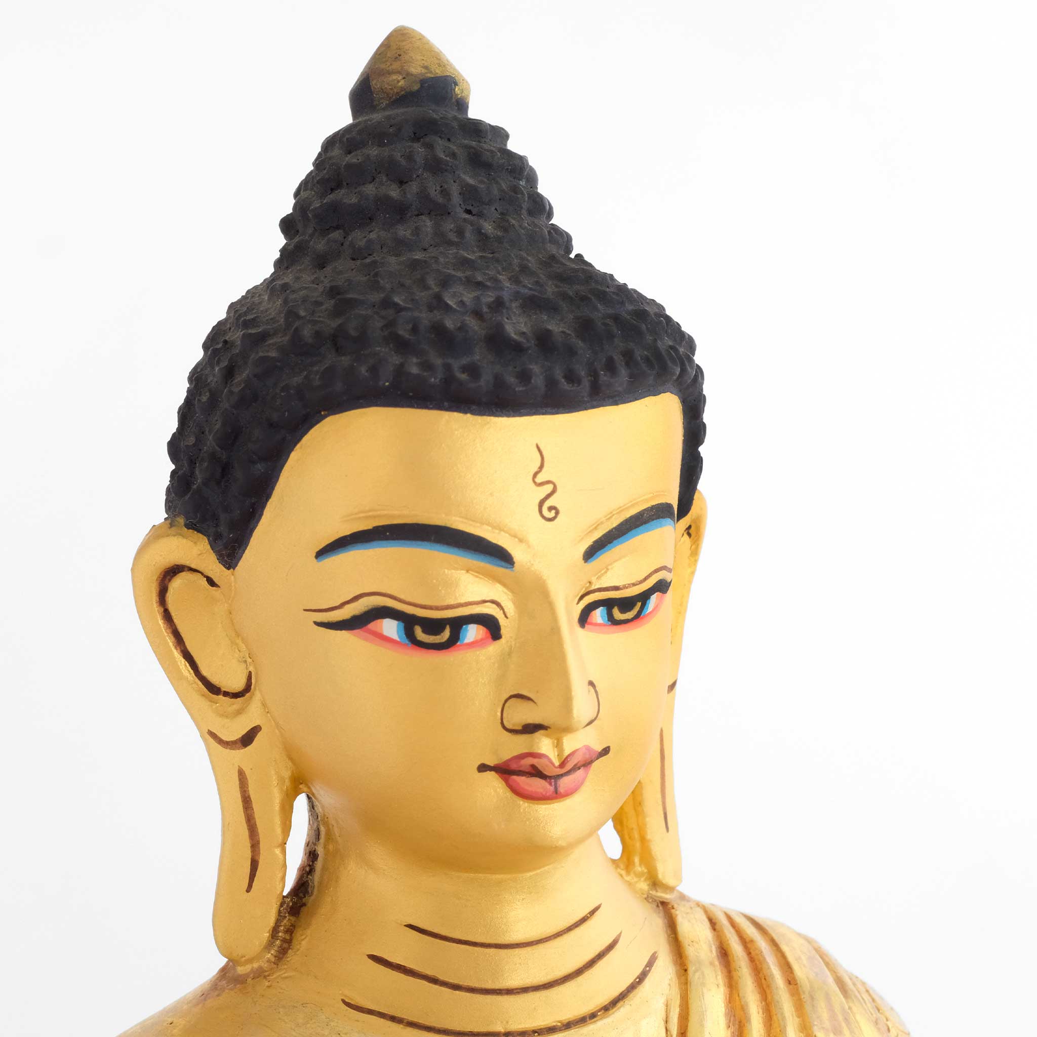 Seitenansicht, Nahaufnahme des Shakyamuni Buddha Gesicht.