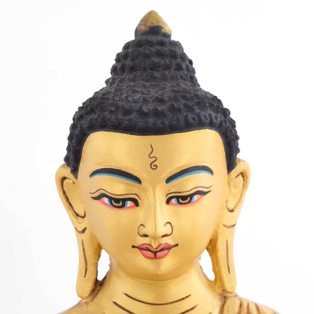 Das in Gold gefasste Gesicht von Shakyamuni Buddha, Frontansicht