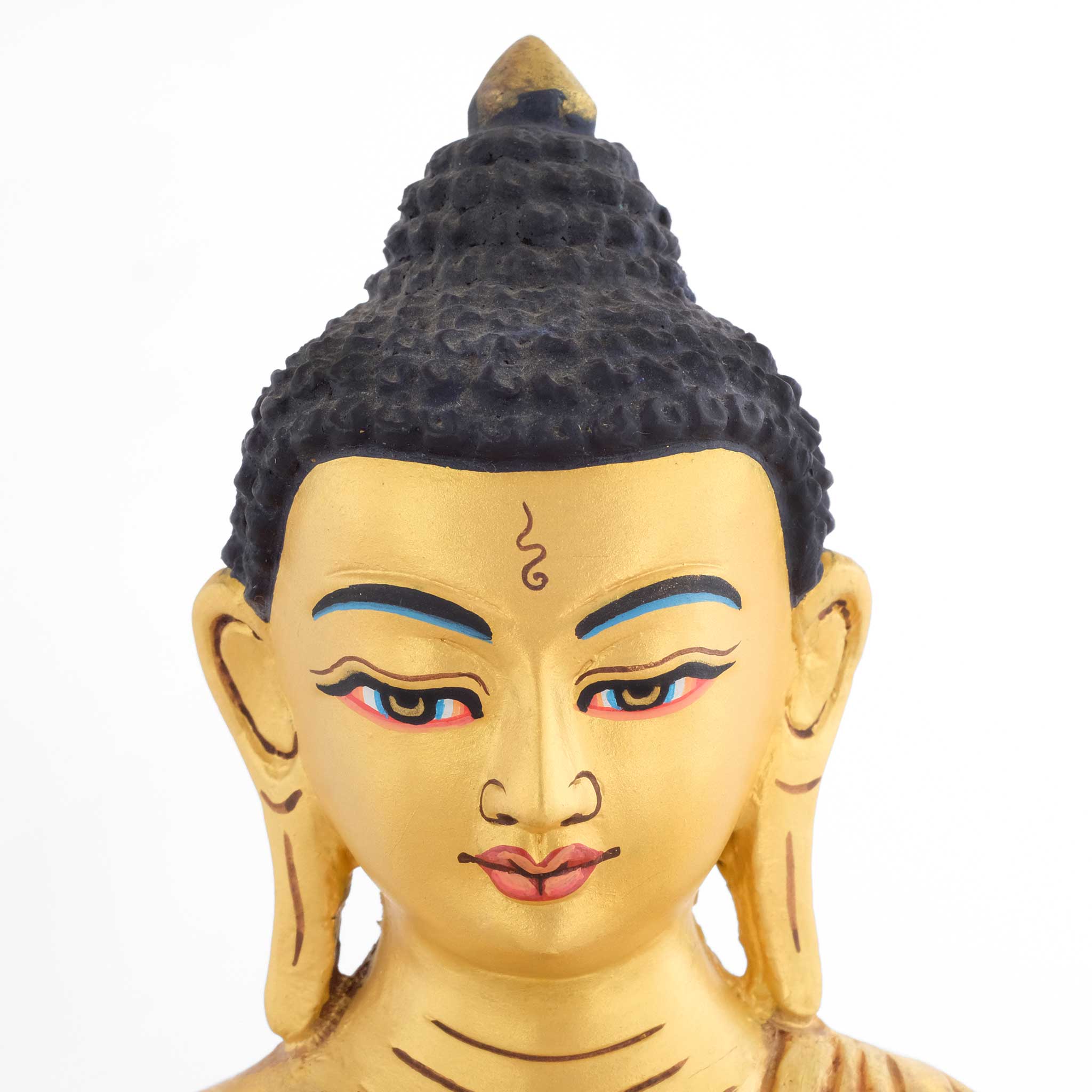 Das in Gold gefasste Gesicht von Shakyamuni Buddha, Frontansicht