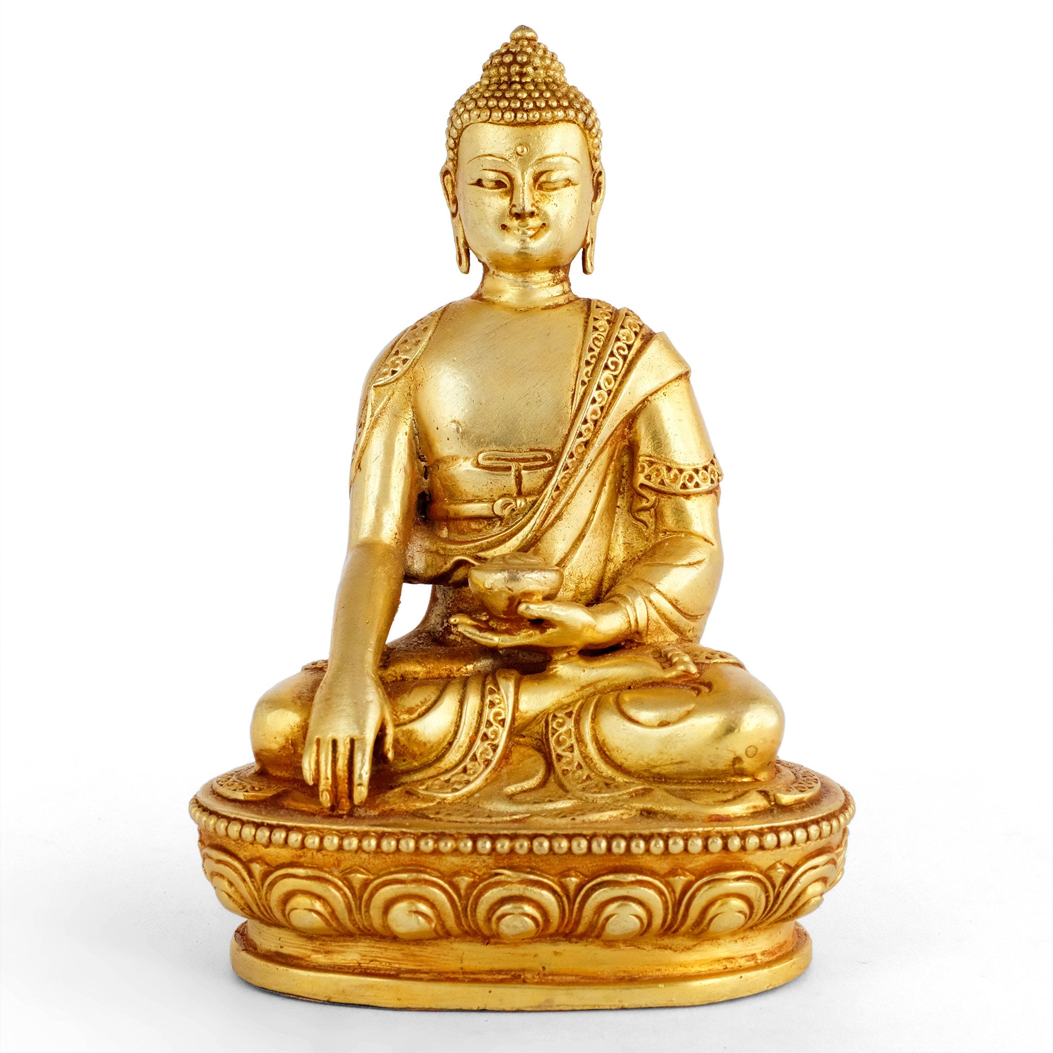 Gold plated small Shakyamuni Buddha statue. 