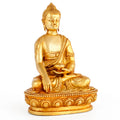 Small detailled Shakyamuni Buddha statue, copper cast, gold plated.