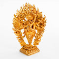 Kleine vergoldete Vajrakilaya Statue Dorje Phurba. Zornige Tantra Gottheit 